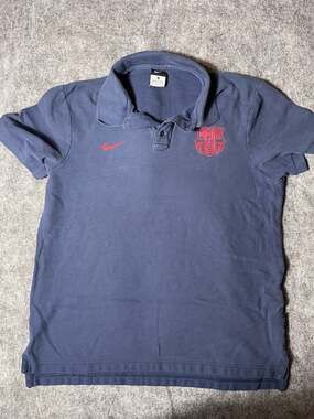 Nike FC Barcelona Authentic Women's Navy Blue Polo Shirt XL